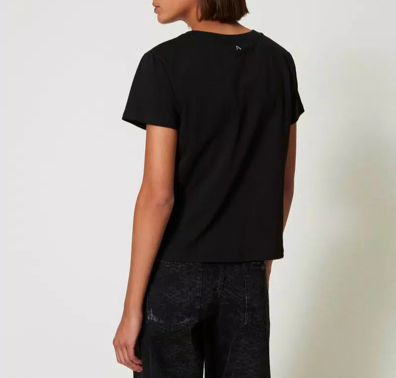 Thumbnail: TWINSET T-SHIRT CON RICAMI IN ORGANZA Art. 242AP2400