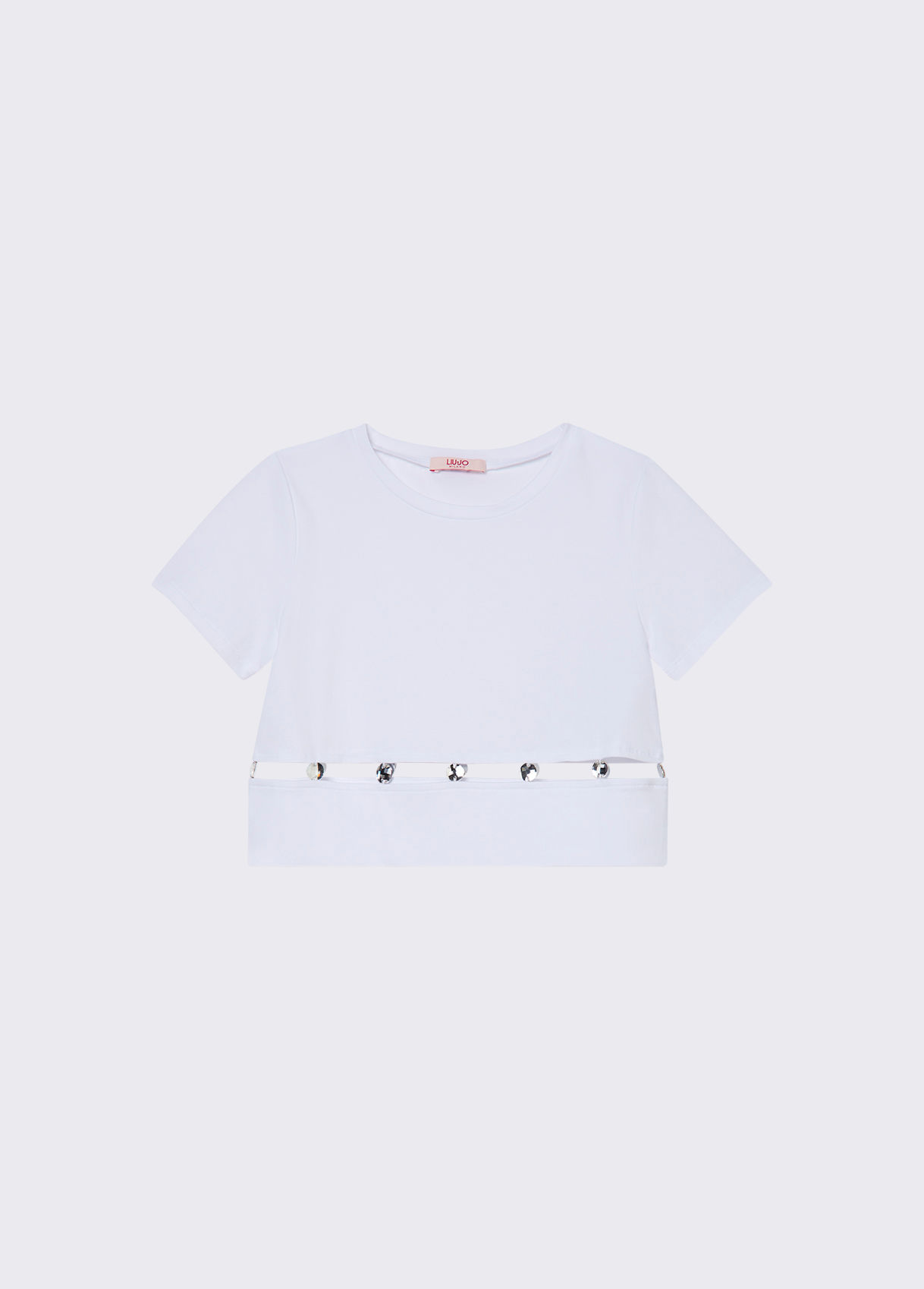 LIU JO T-SHIRT CON CASTONI GIOIELLO Art. GA6166JS003