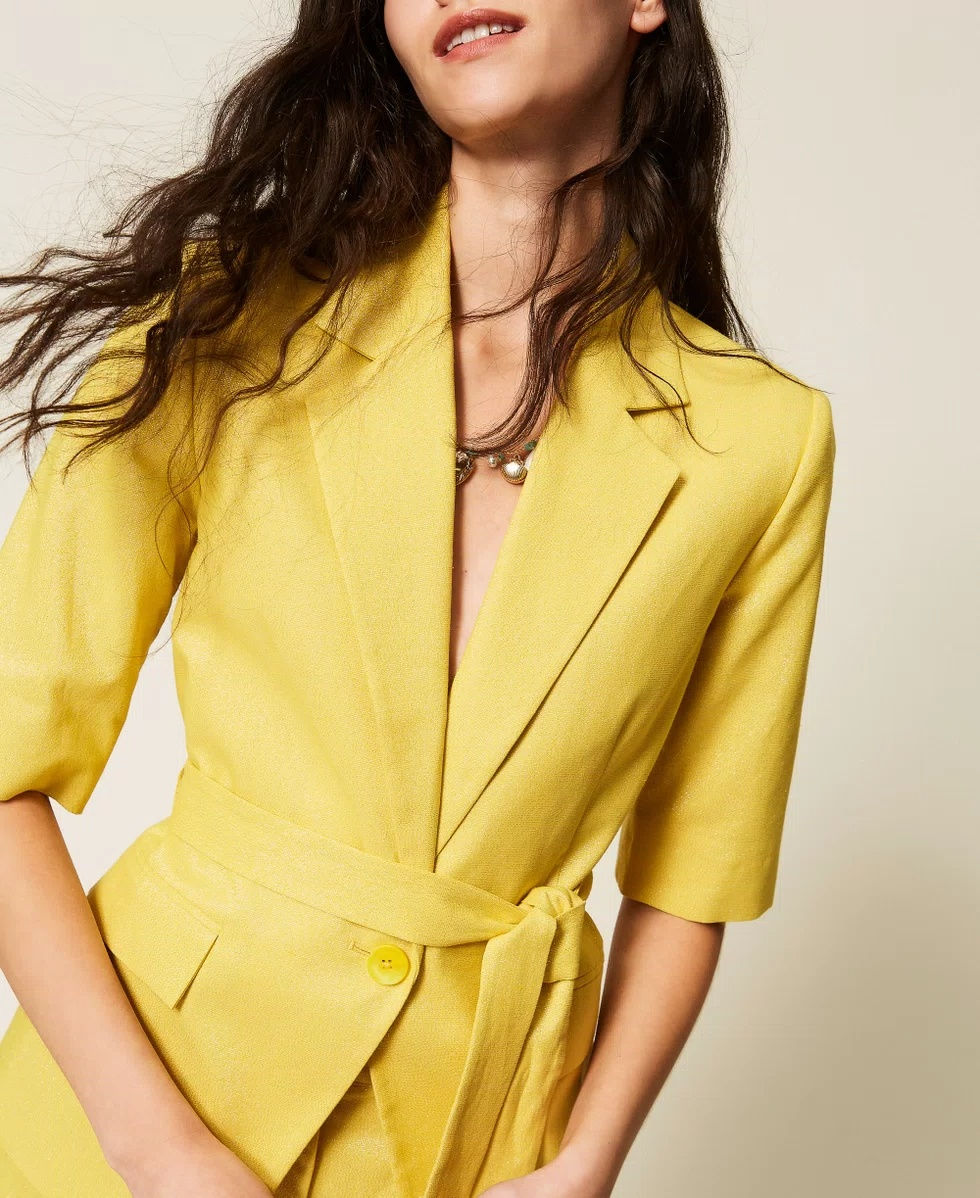 Miniatura: TWINSET GIACCA BLAZER IN MISTO LINO CON LUREX Art. 261AT2070