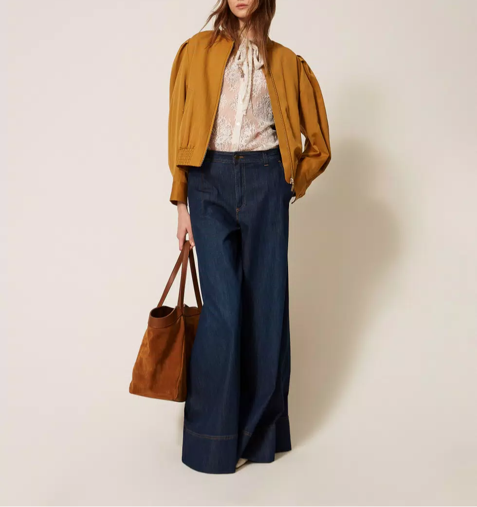 Thumbnail: TWINSET JEANS A PALAZZO CON IMPUNTURE Art. 261TP2671