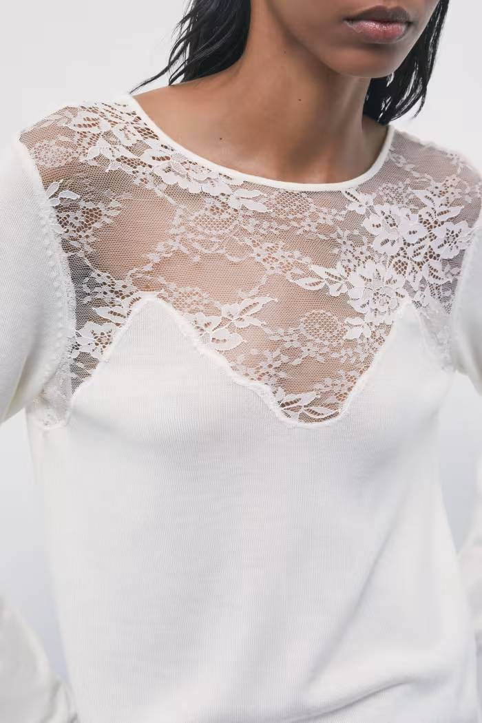 Miniatura: PATRIZIA PEPE MAGLIA IN MISTO LANA CON PIZZO Art. 1K0059KM36