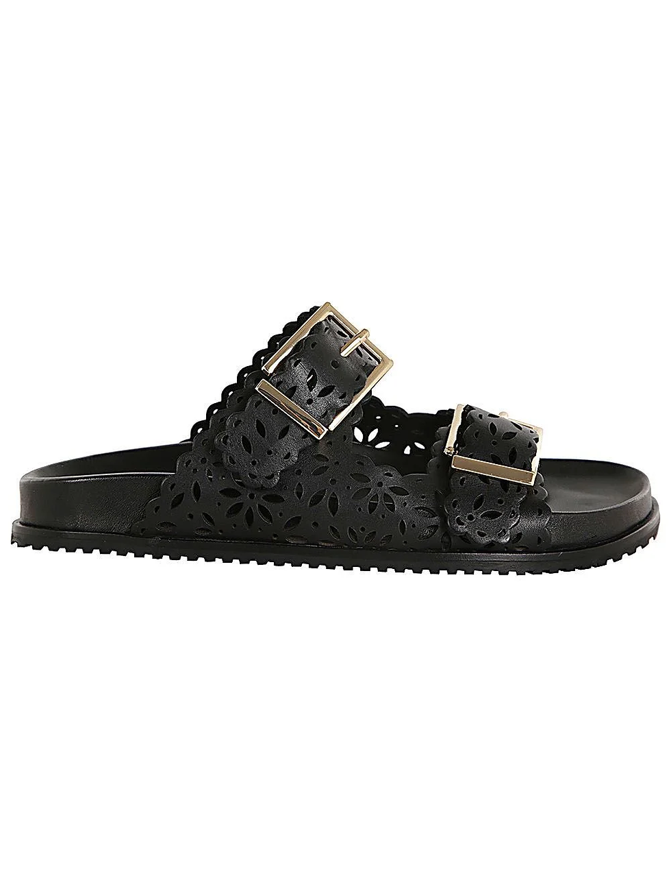 Thumbnail: TWINSET SANDALI SLIDE IN PELLE LASERATA Art. 241TCT018