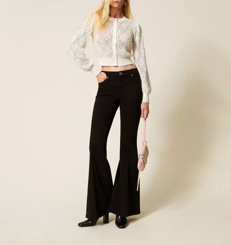 Miniatura: TWINSET CARDIGAN A LOSANGHE CON PERLE Art. 261TP3203
