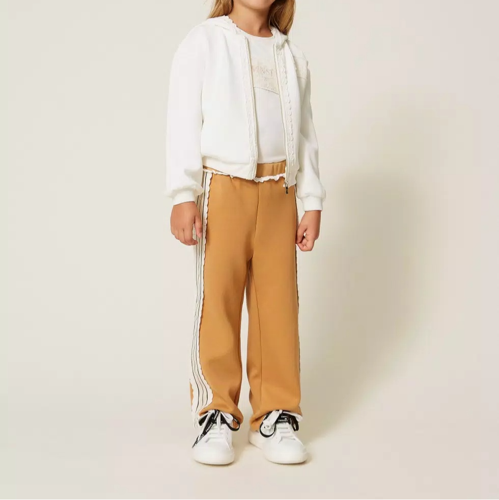 Thumbnail: TWINSET PANTALONI BABY IN TESSUTO SCUBA CON PIZZO Art. 262GB210D