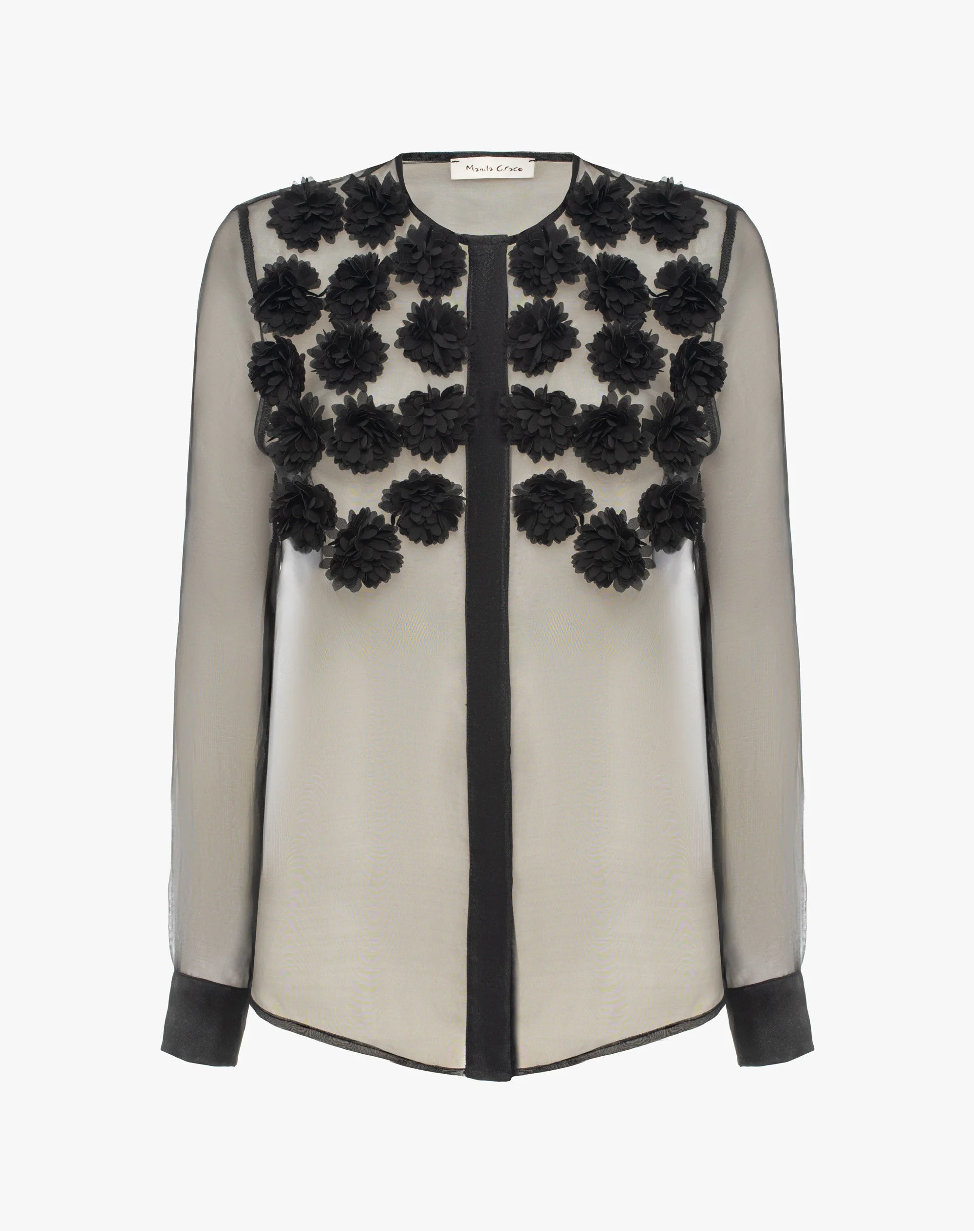 MANILA GRACE CAMICIA TRASPARENTE IN ORGANZA Art. C242PU