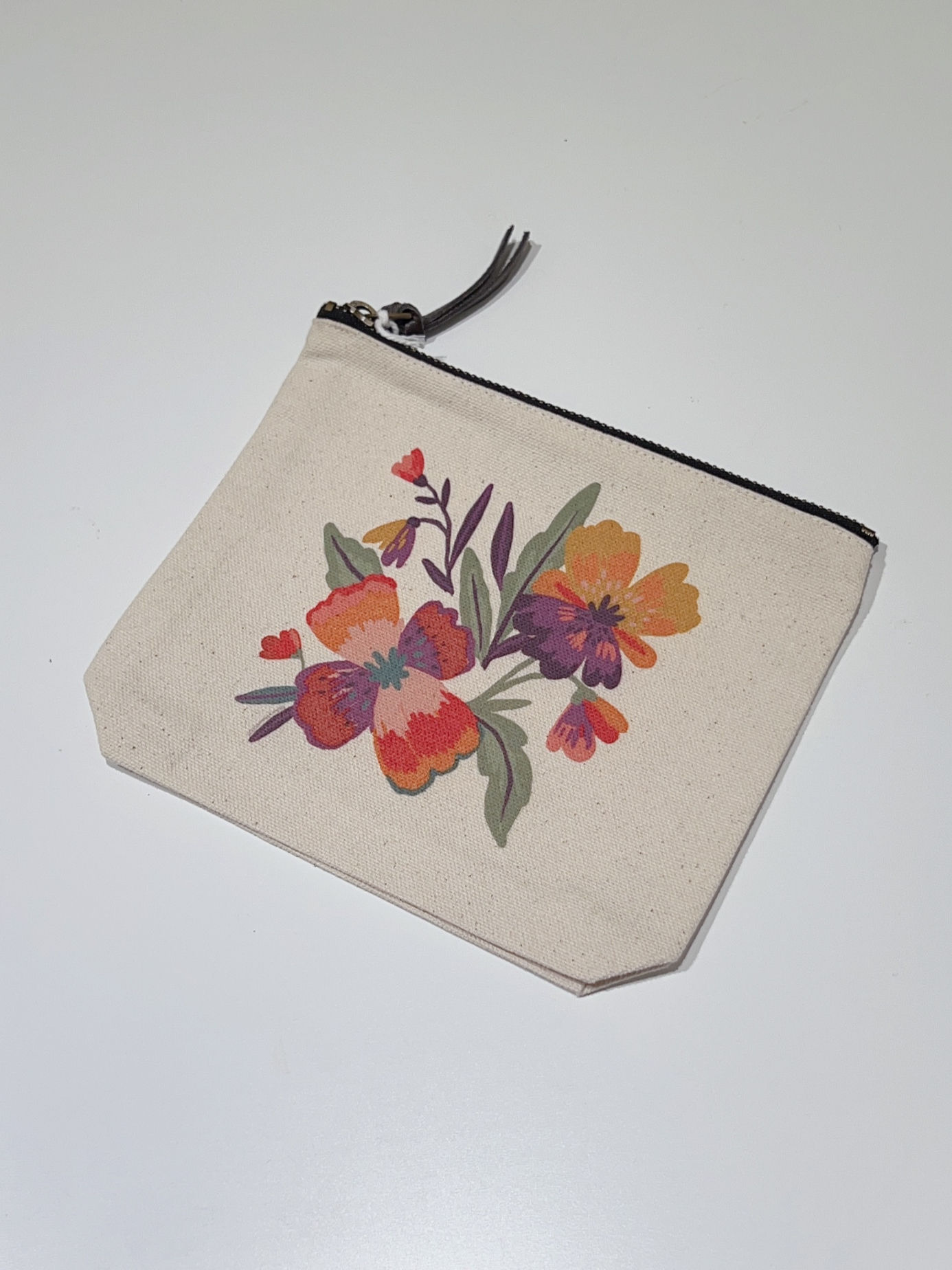 Bright Blooming Flora Canvas Pounch