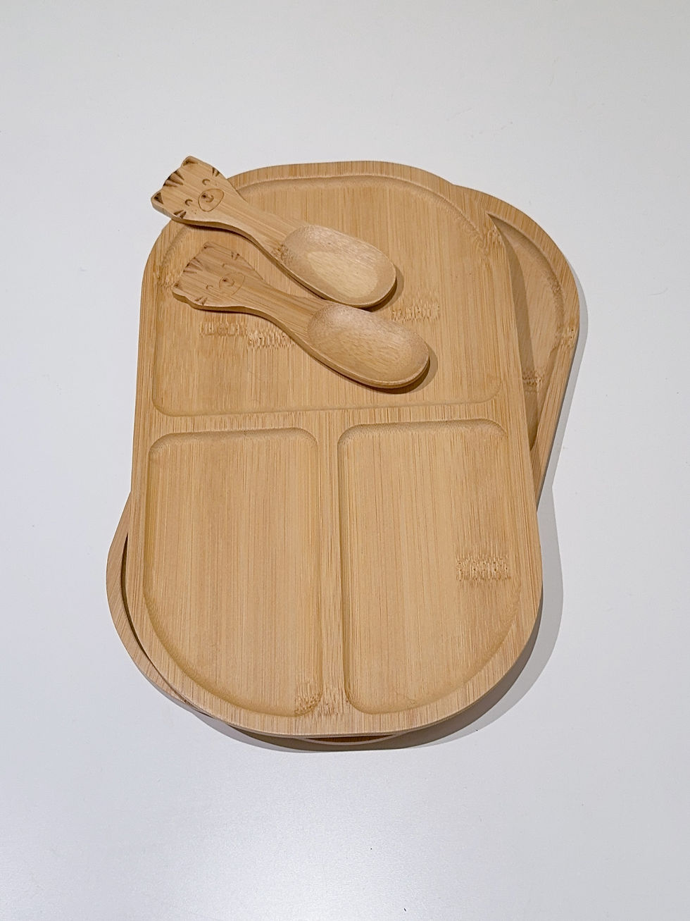 Thumbnail: Compartment Bamboo Wooden Plate
