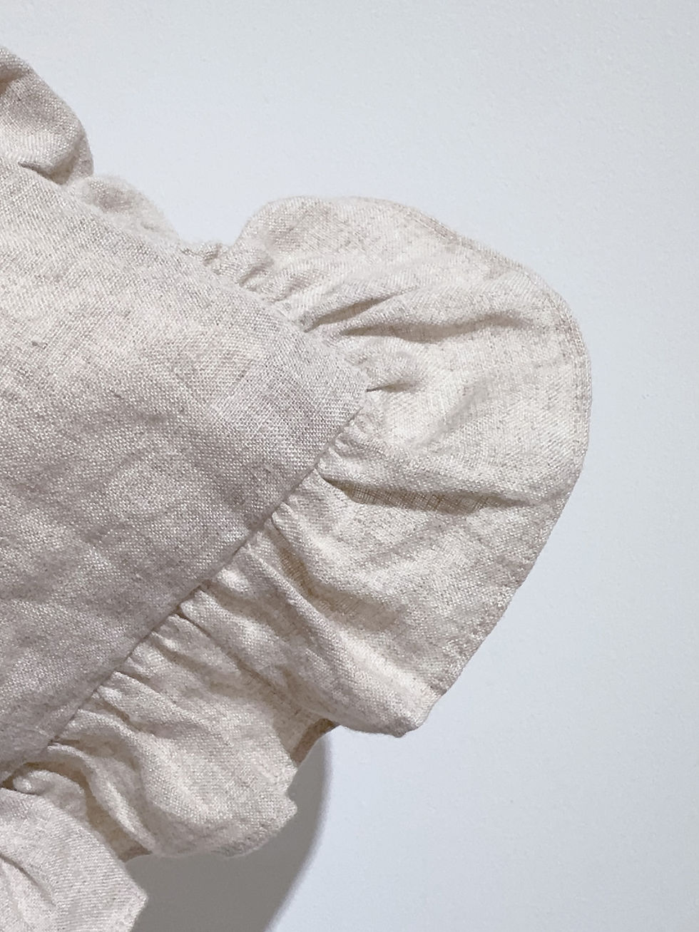 Thumbnail: Natural Oatmeal Ruffle Medley Linen Cushion