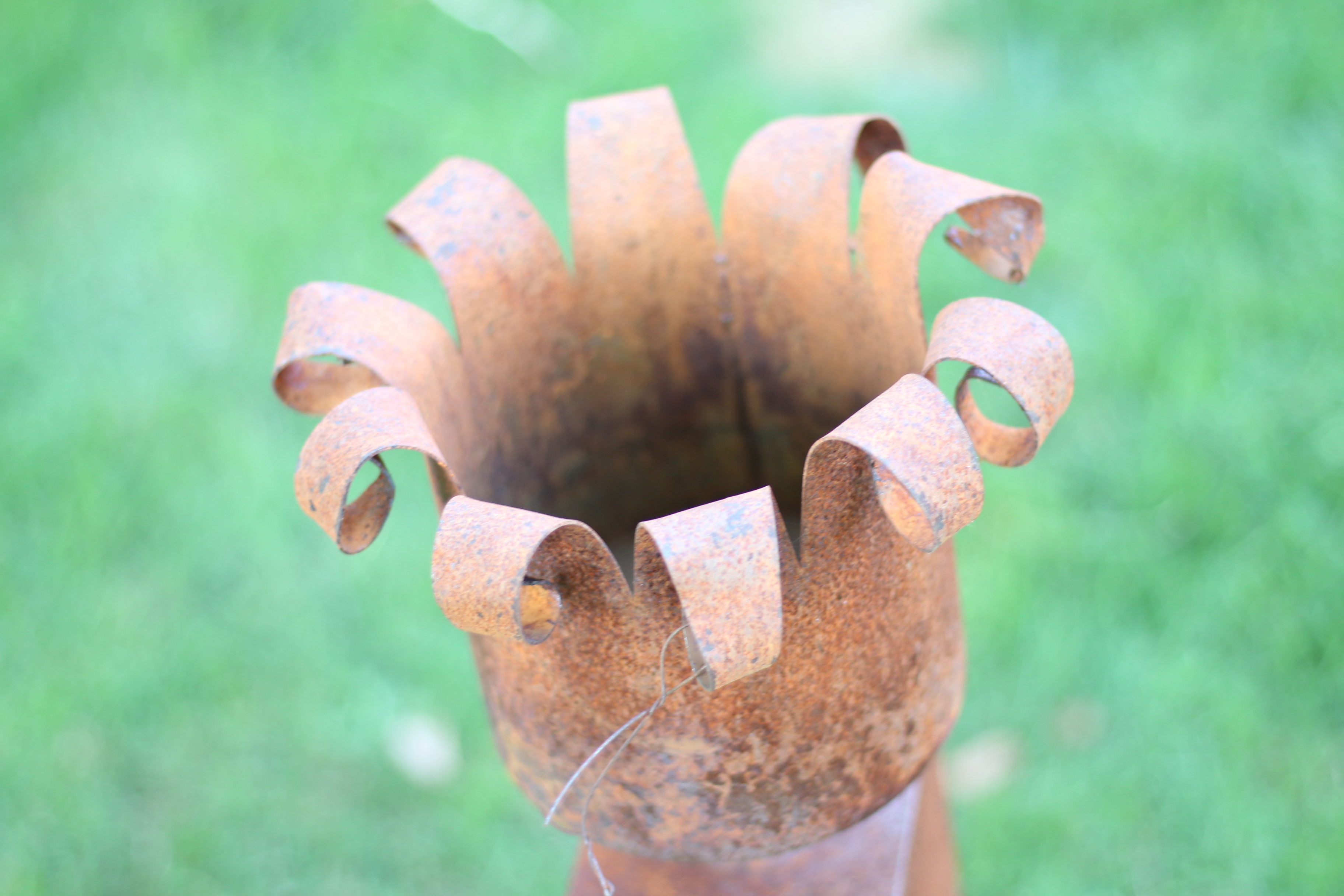Gartenfackel auf Säule "Skulptur"