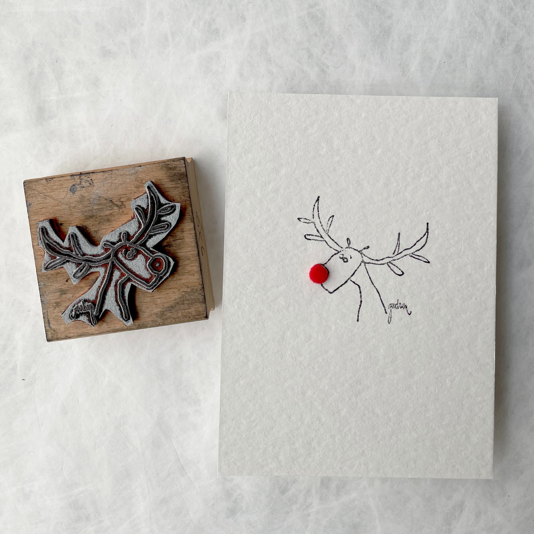 kerst . stempel 'eland'