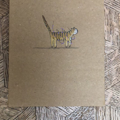 wenskaart tijger/kat