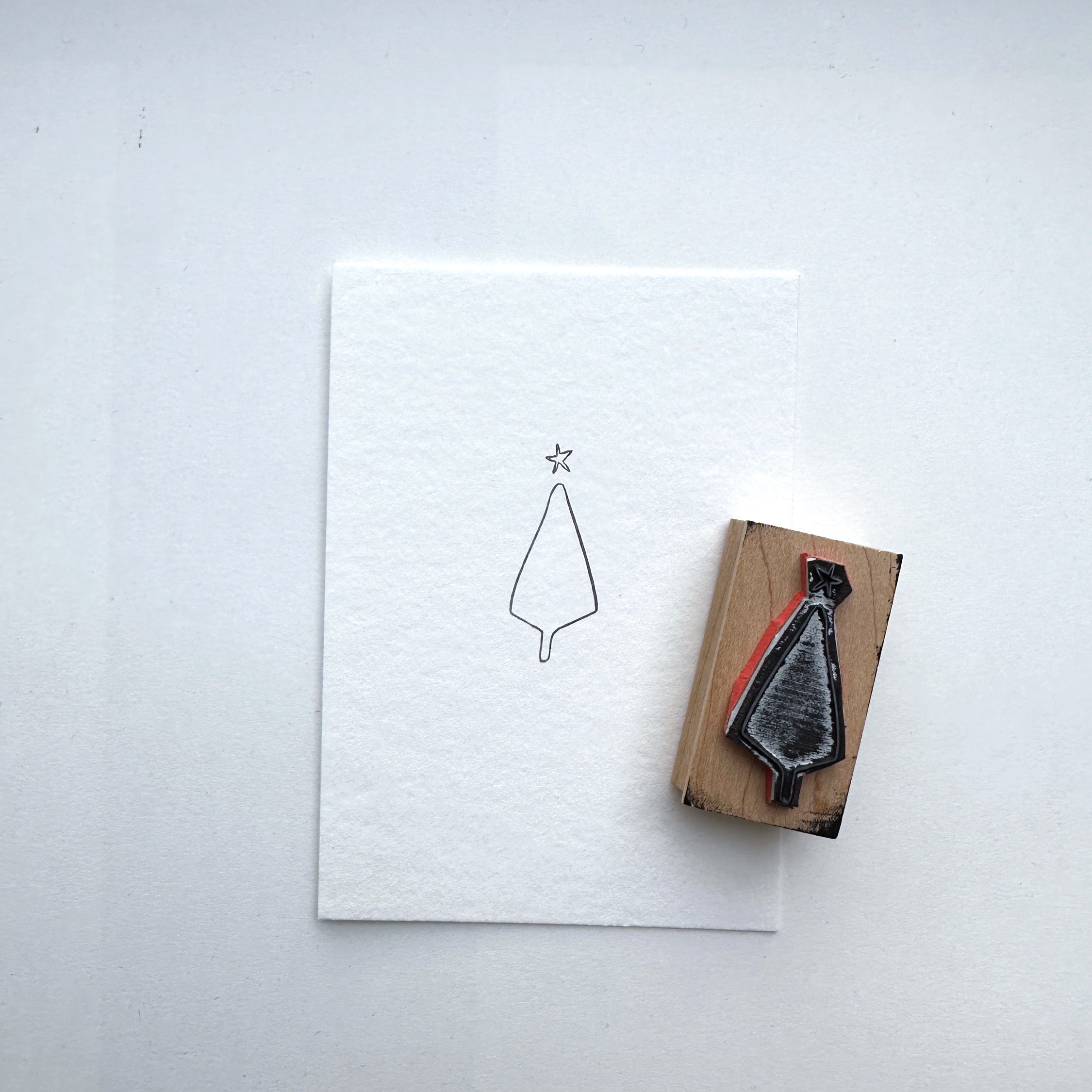 kerst . stempel 'kerstboom met ster'