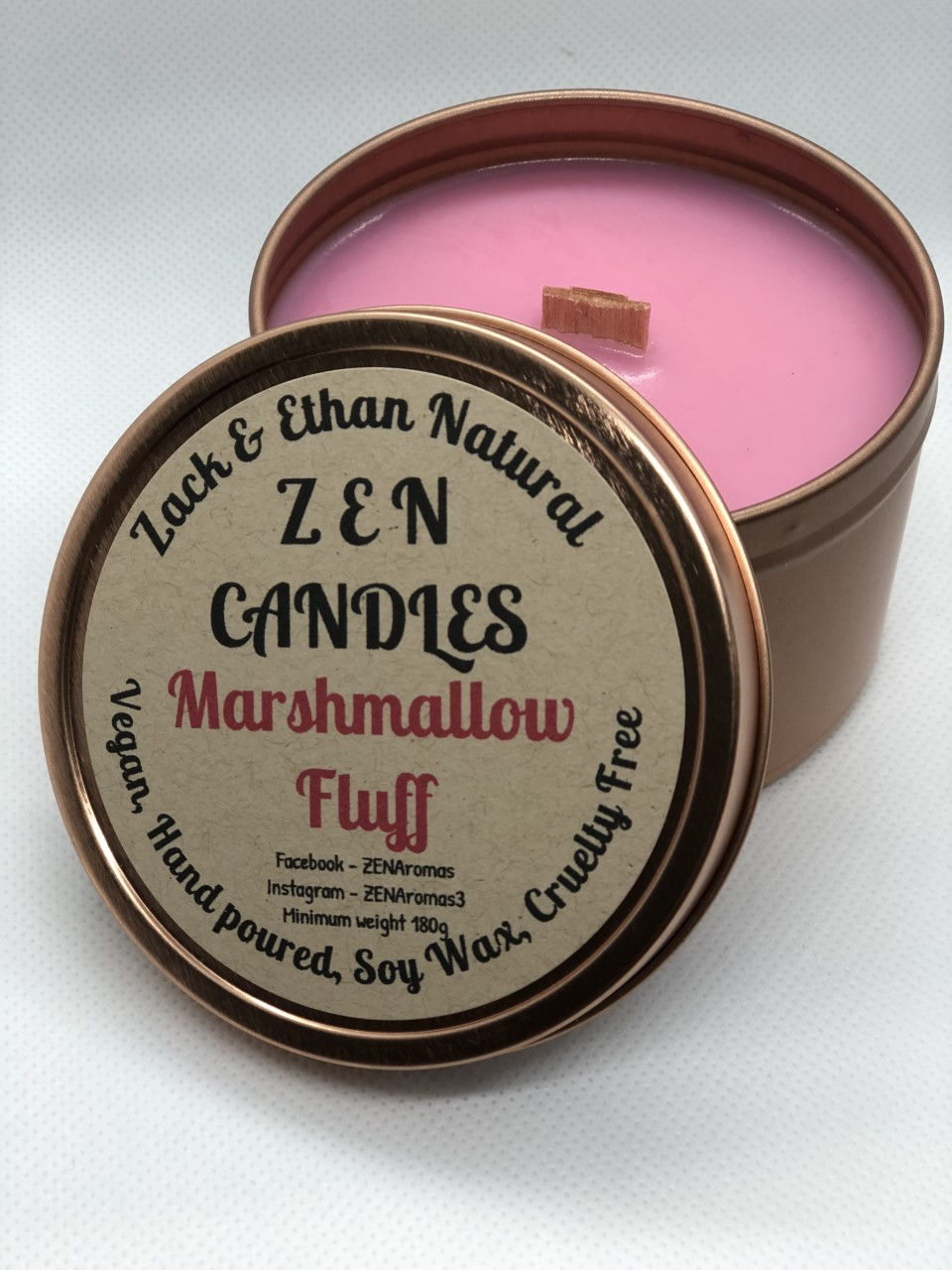 Marshmallow Fluff Soy Wax Wooden Wick Candle