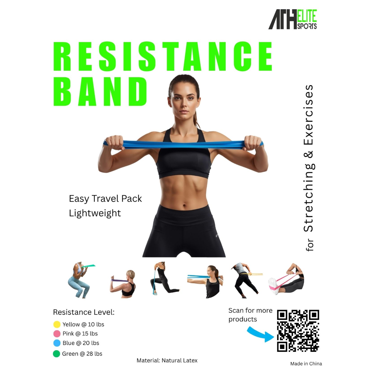 Durable Resistance Exercise Band Physio Band Training by athelite sports®