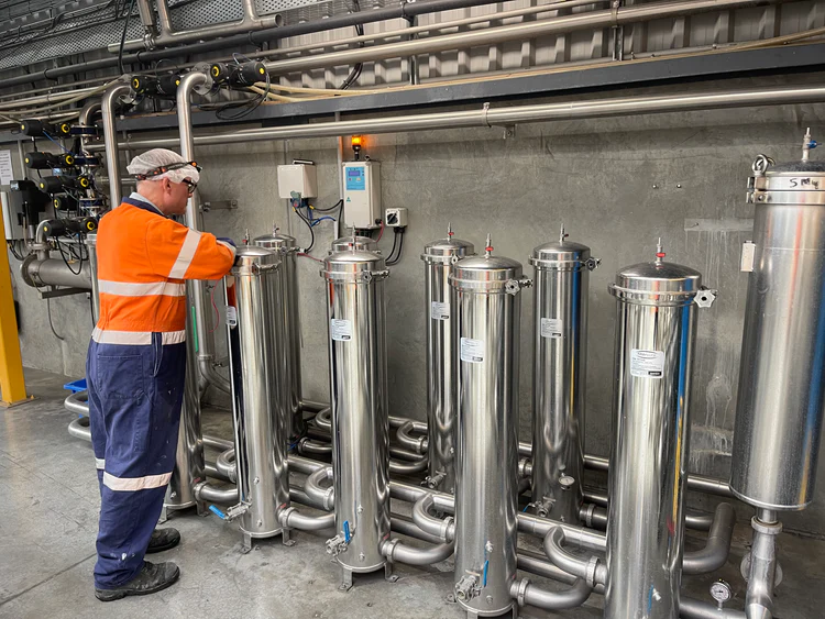 Franklin Water staff member working on a water system