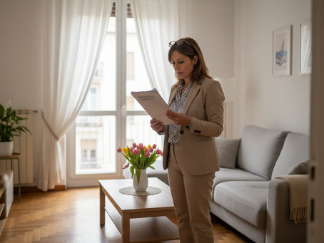 Agente immobiliare che organizza la vendita di una casa