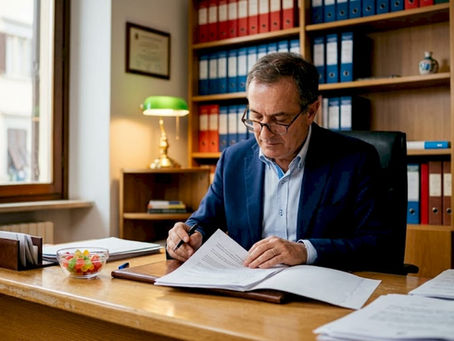 Il notaio controlla la regolarità dell’atto di compravendita.