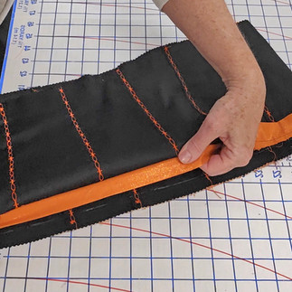 adding a contrast band to the skirt yoke