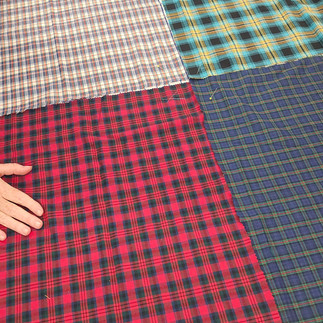 4 different plaid fabric prints