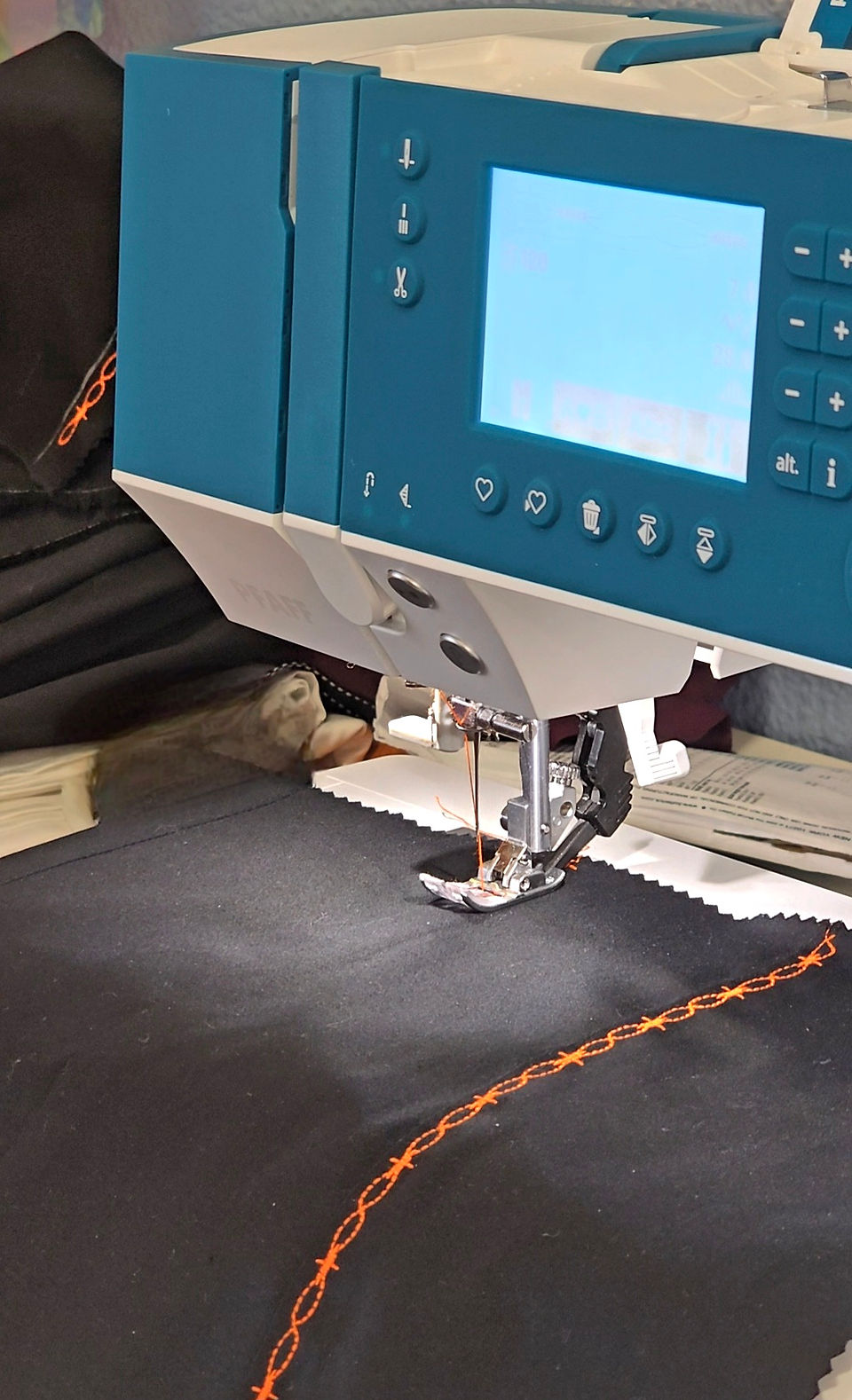 topstitching the panels