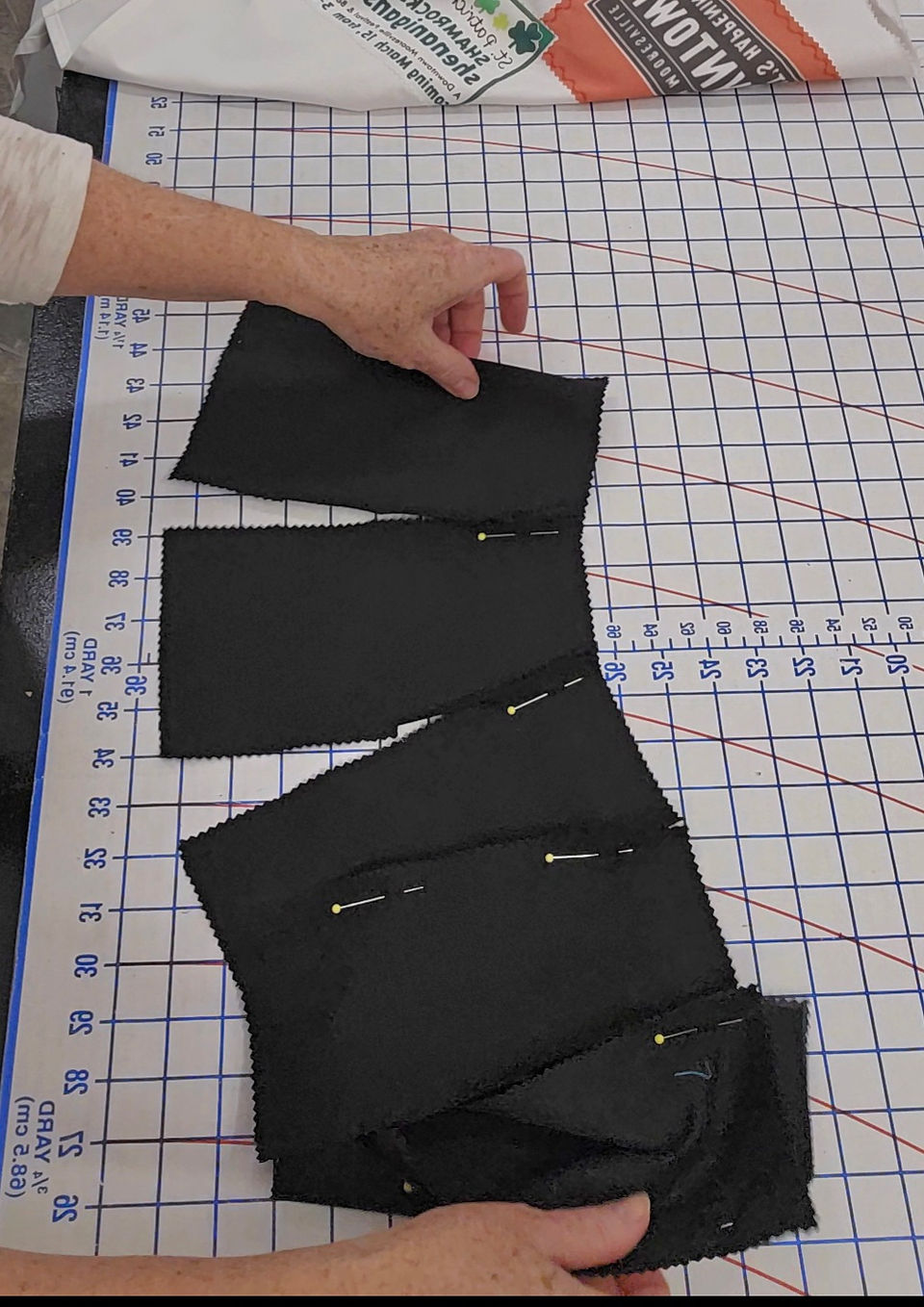 sewing the yoke panels together