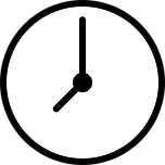 minimal black clock icon