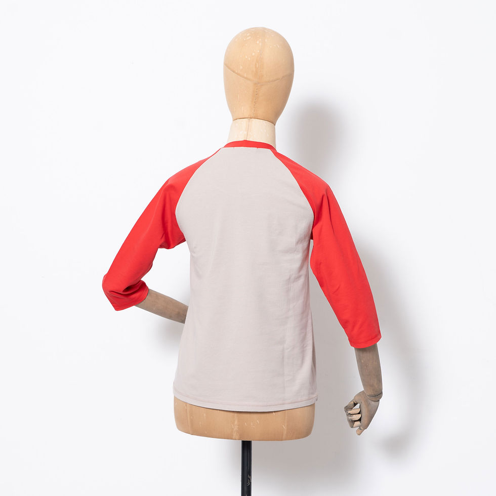 Miniaturbild: Kombi-Shirt Raglan Beige/Rot