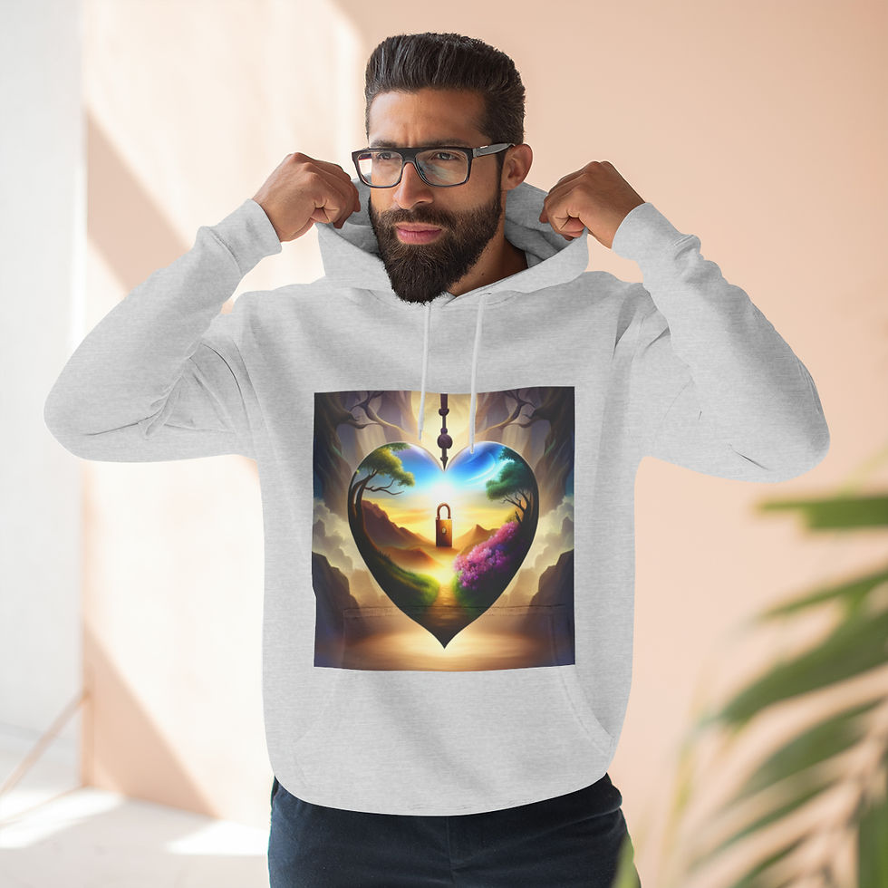 Thumbnail: Key to your heart Three-Panel Fleece Hoodie