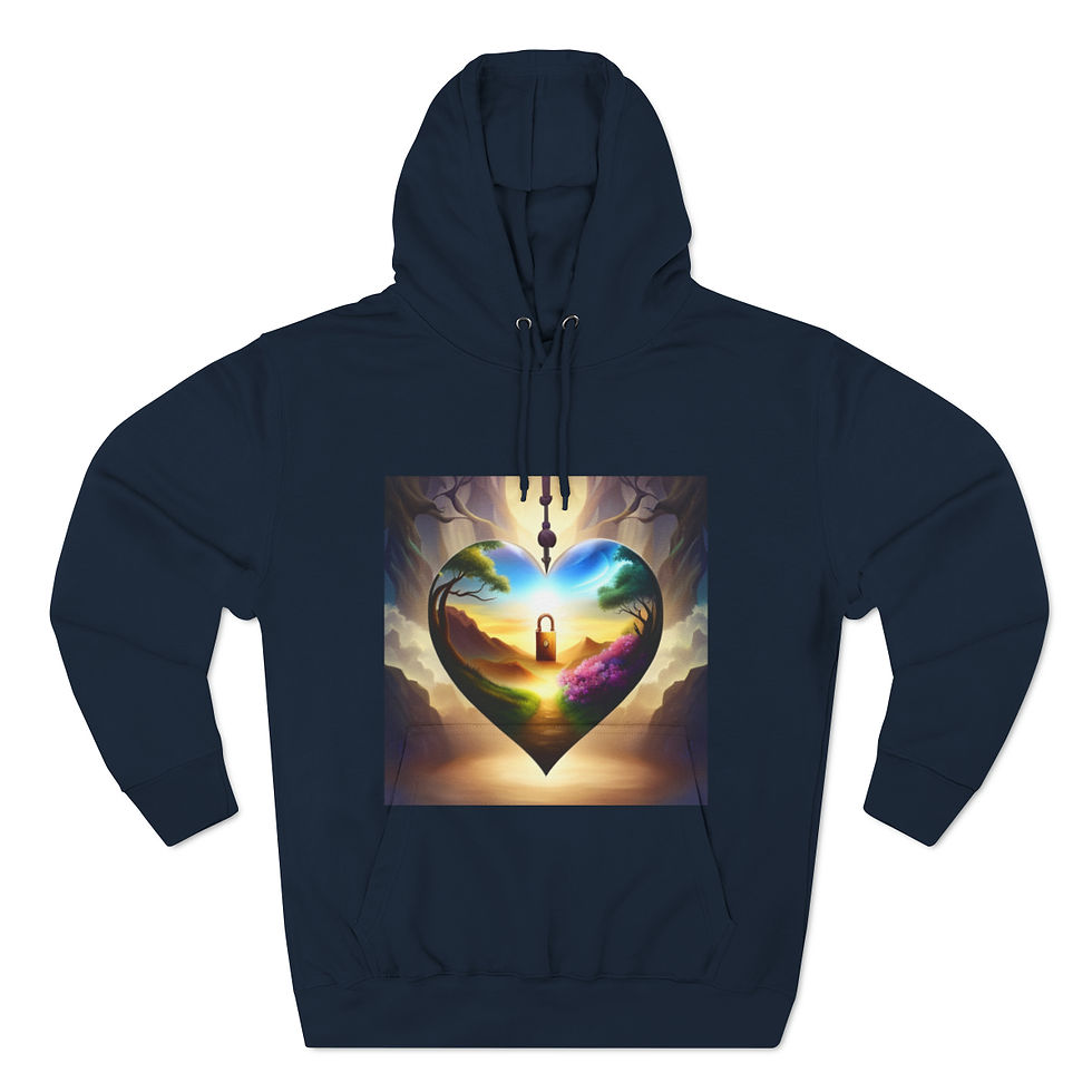 Thumbnail: Key to your heart Three-Panel Fleece Hoodie