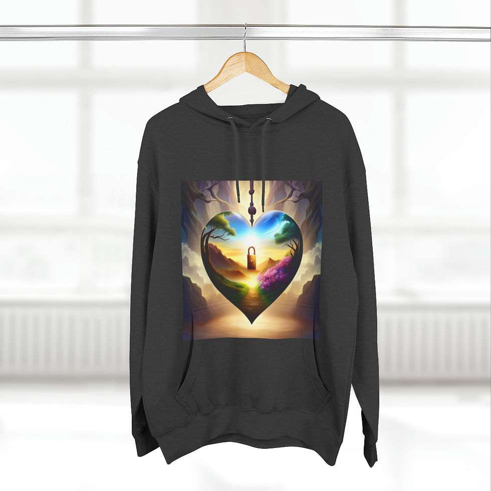 Thumbnail: Key to your heart Three-Panel Fleece Hoodie