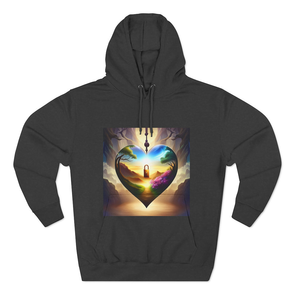 Thumbnail: Key to your heart Three-Panel Fleece Hoodie