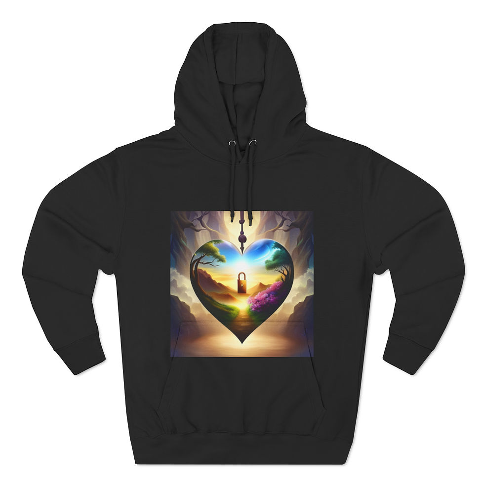 Thumbnail: Key to your heart Three-Panel Fleece Hoodie