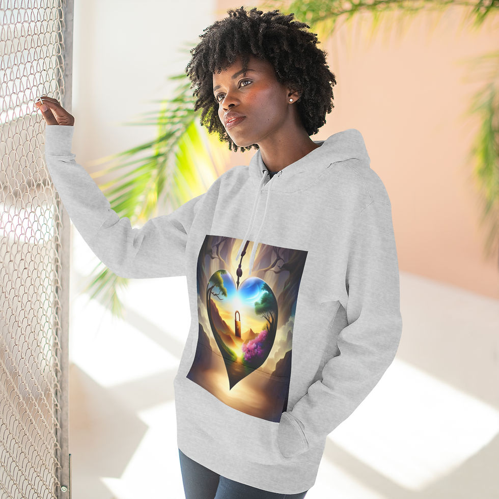 Thumbnail: Key to your heart Three-Panel Fleece Hoodie