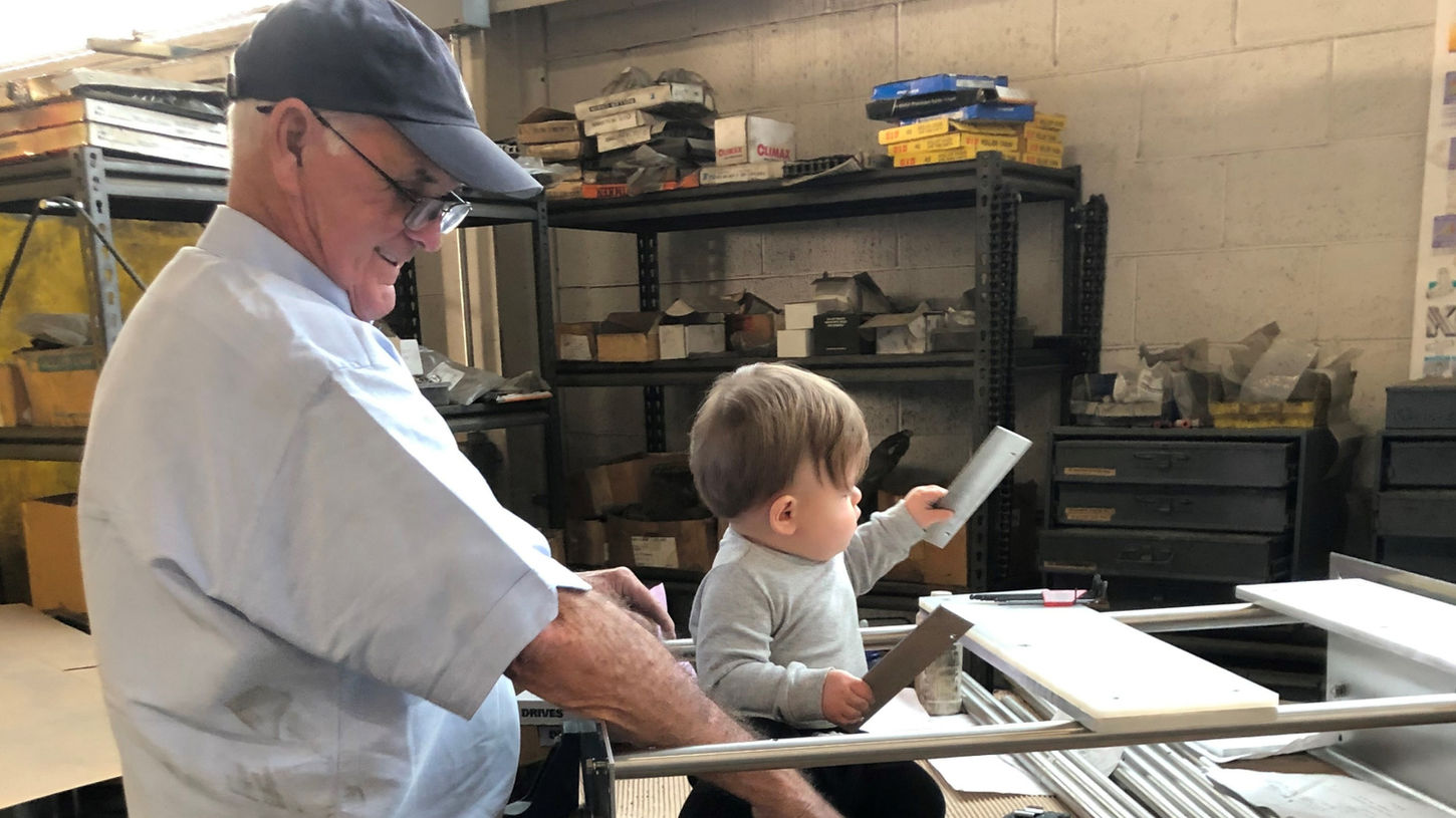 Jack Tanney with his grandson