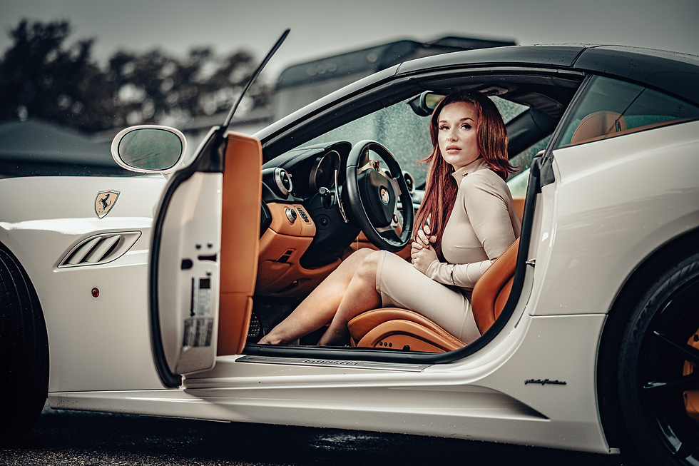 Model in Ferrari