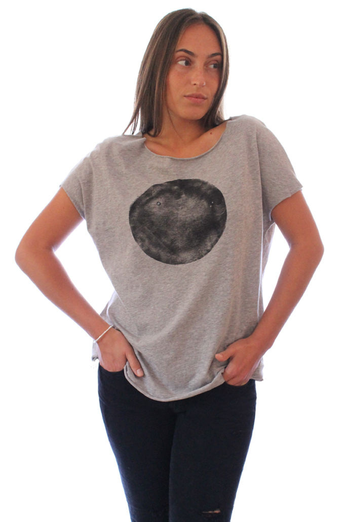 Thumbnail: Black moon on Olive green t-shirt