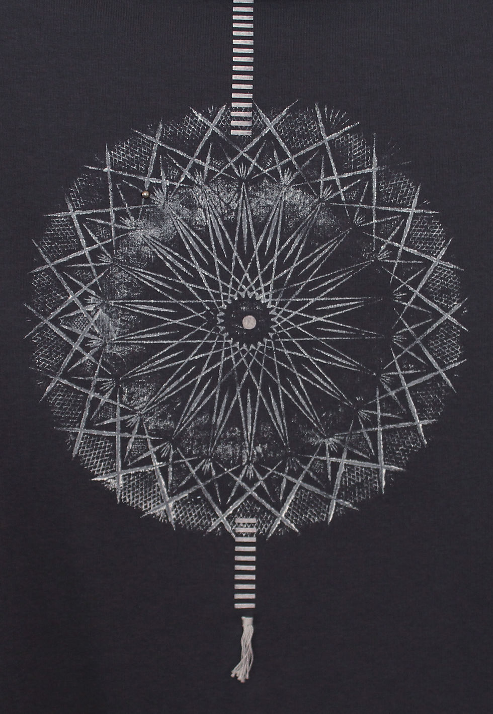 Thumbnail: Charcoal turtleneck sweatshirt with oriental print