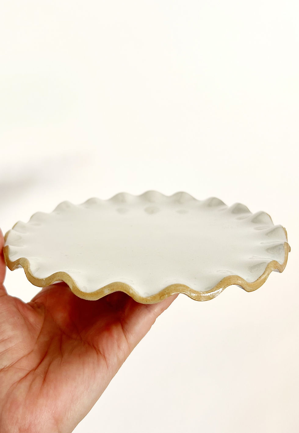 Thumbnail: Minimalist White Wavy ceramic Saucer