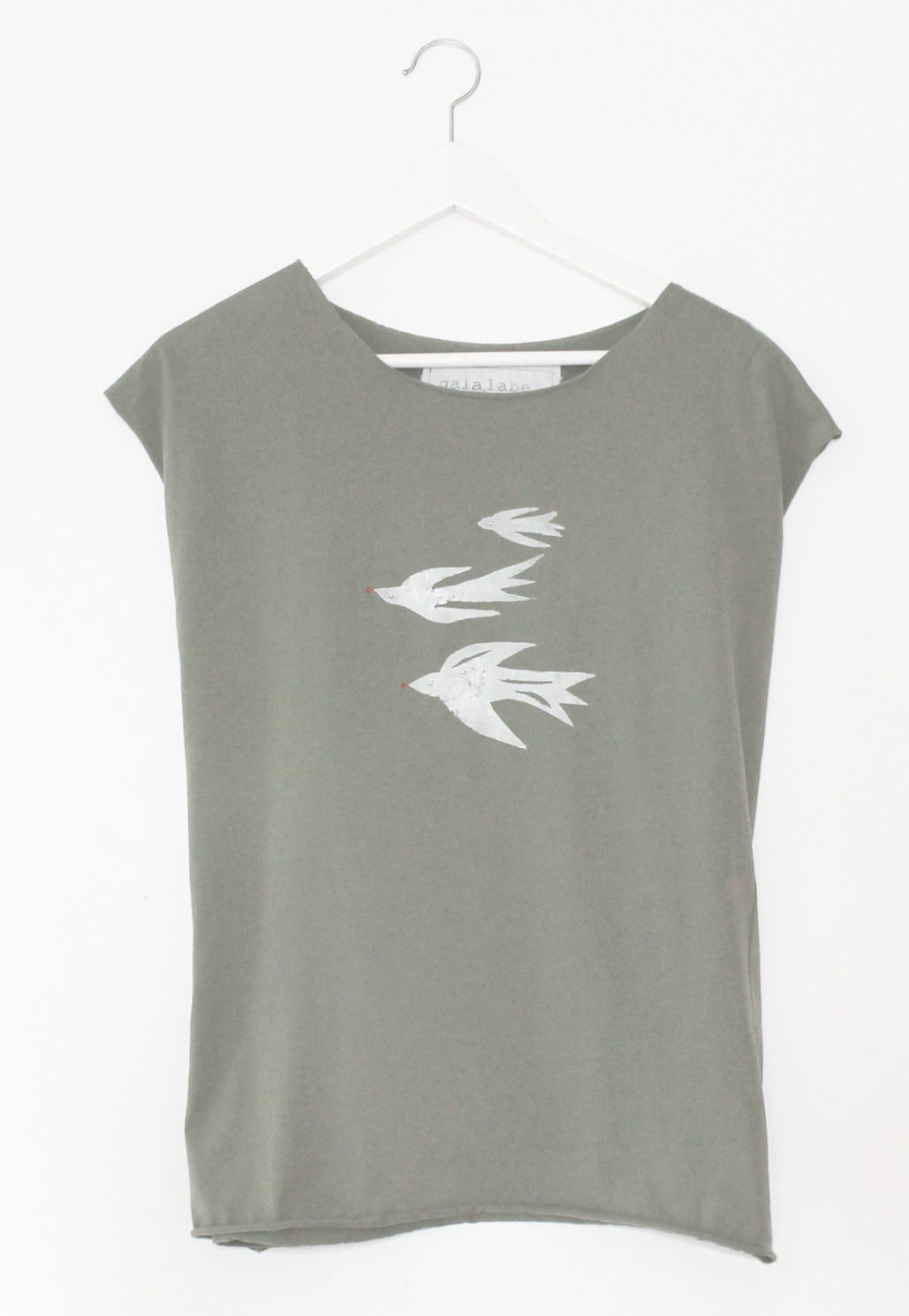 Birds print on Olive t-shirt