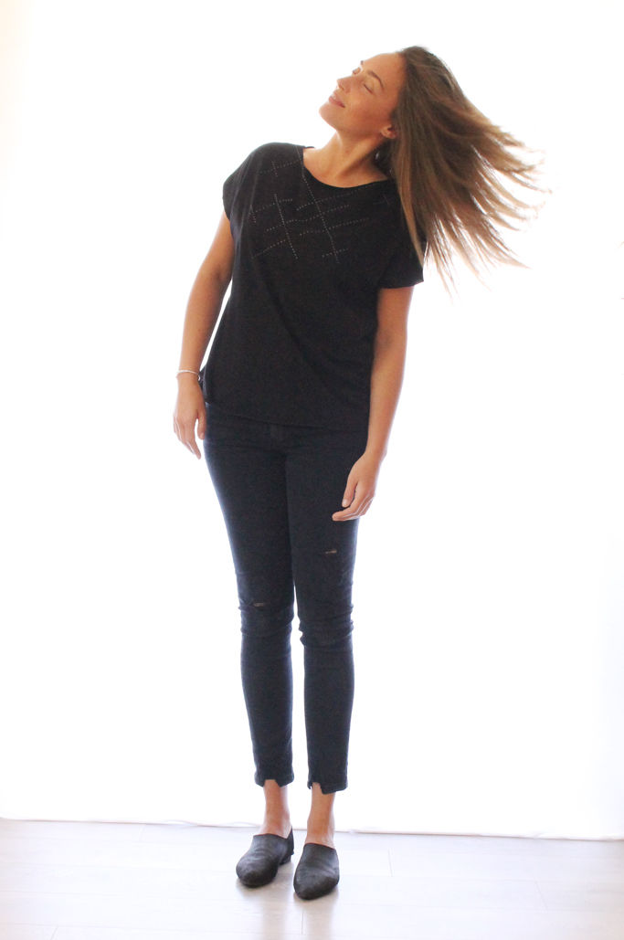 Thumbnail: Black shirt with puffed dots print