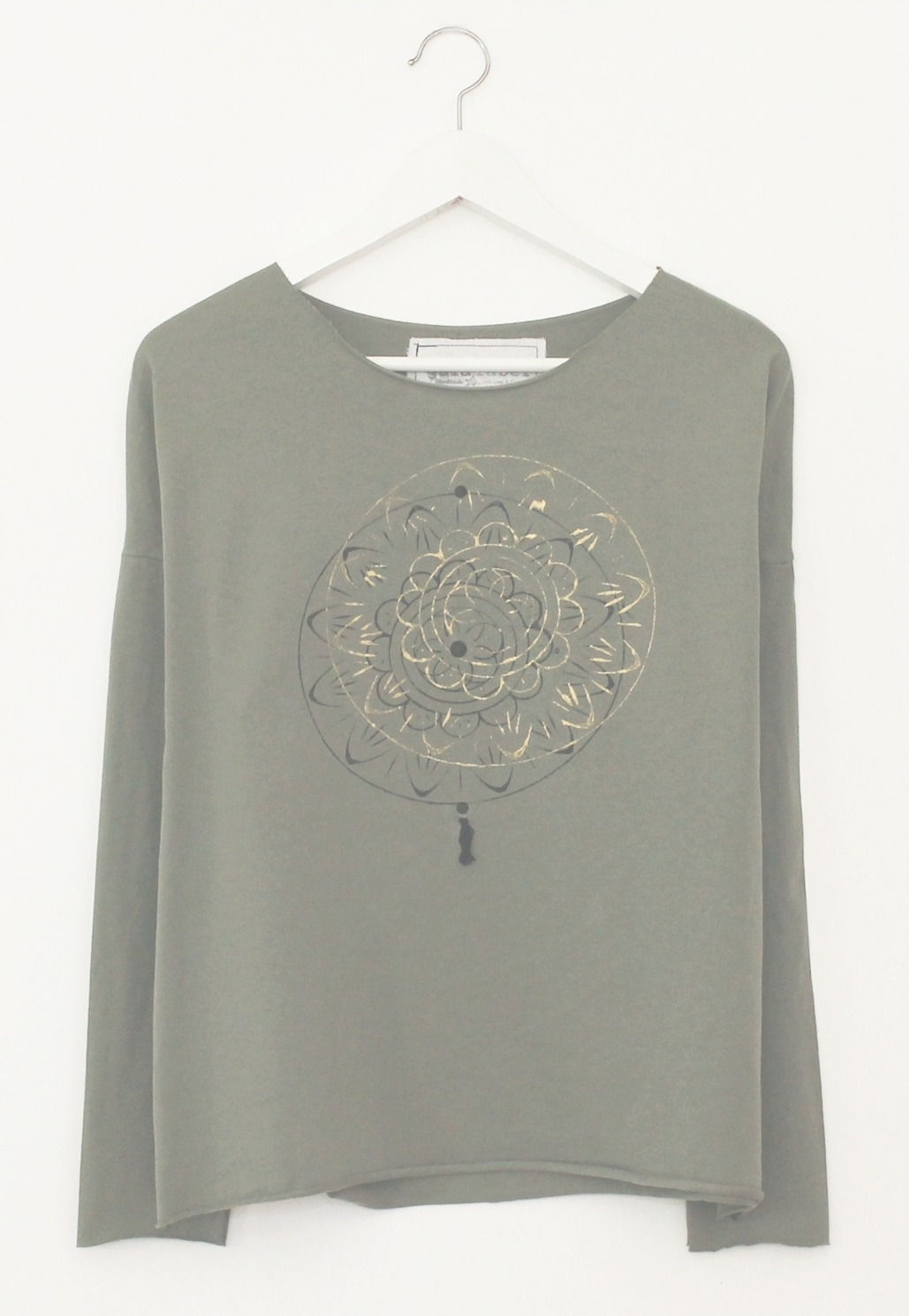 Flower printed Olive green t-shirt