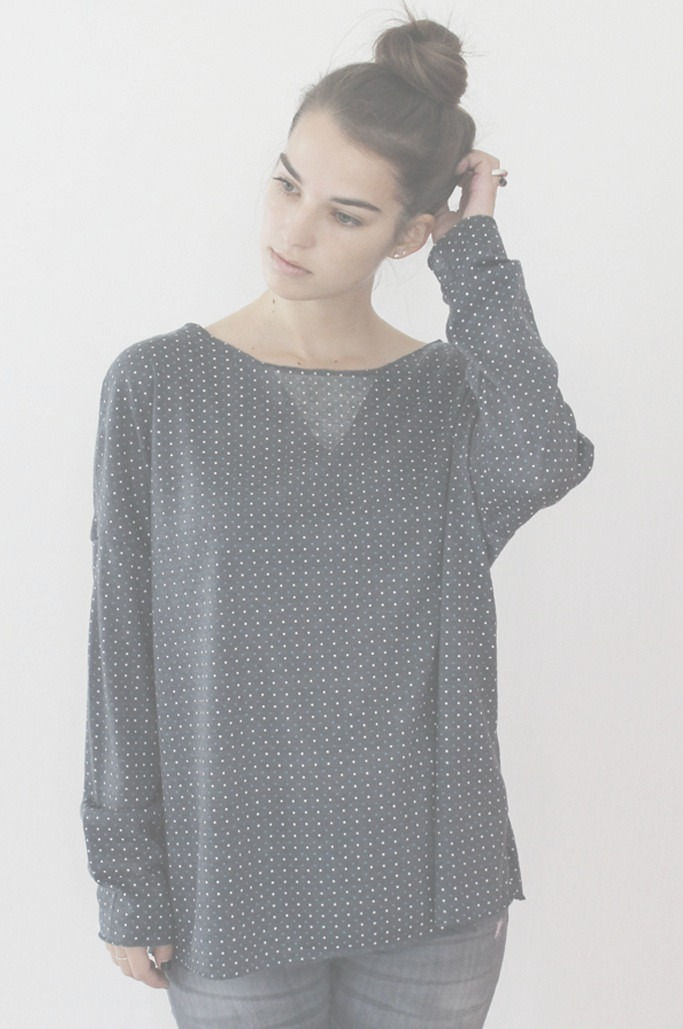 Thumbnail: Blue knit with small polka dots