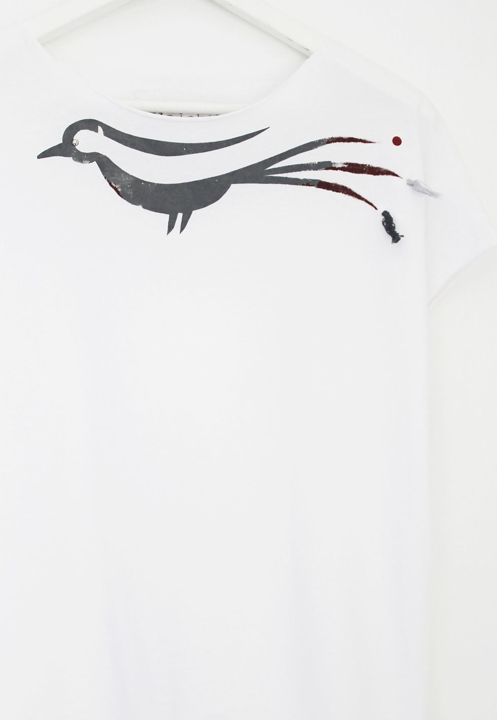 Thumbnail: Grey bird on White t-shirt