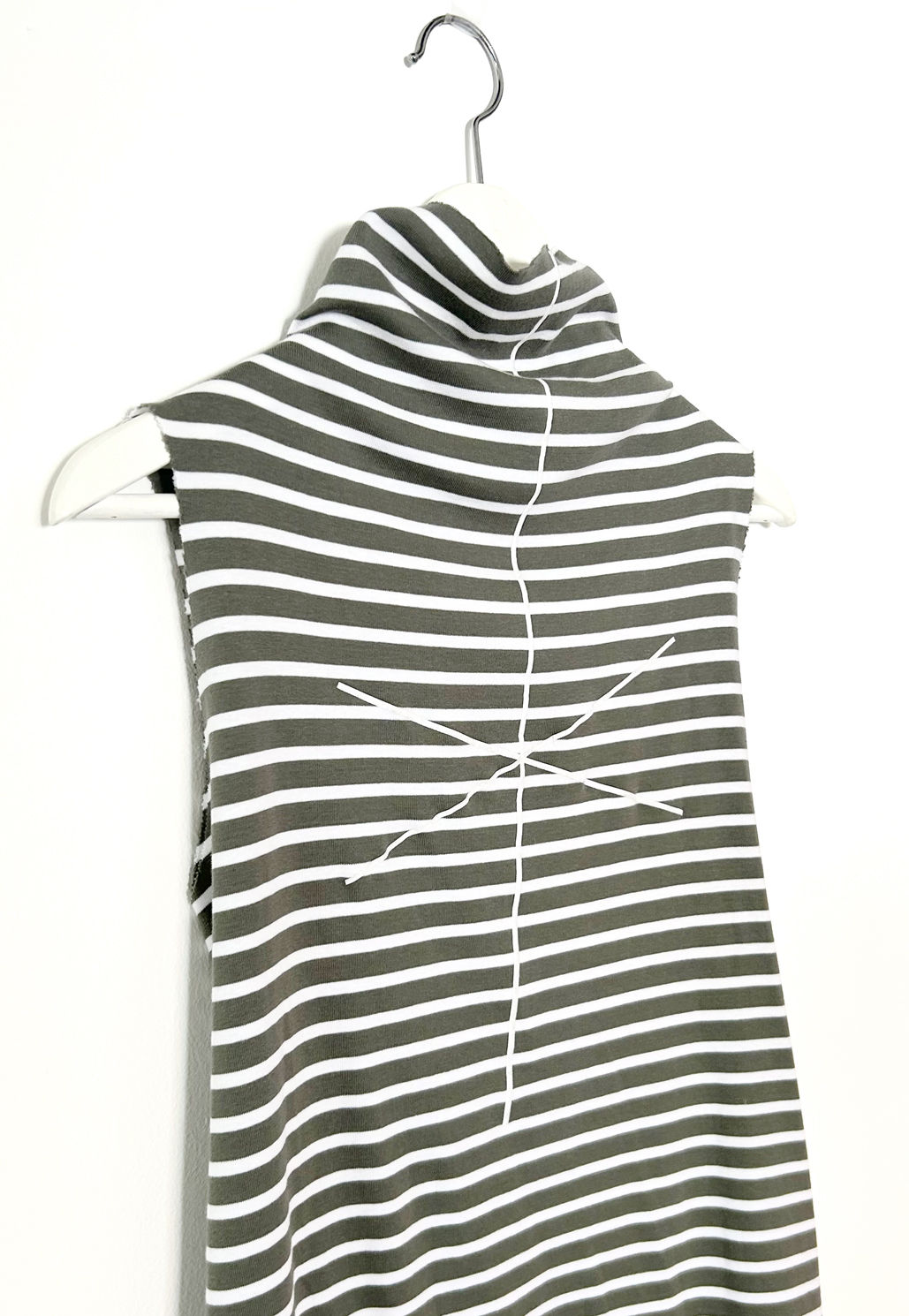 Olive stripes turtleneck top