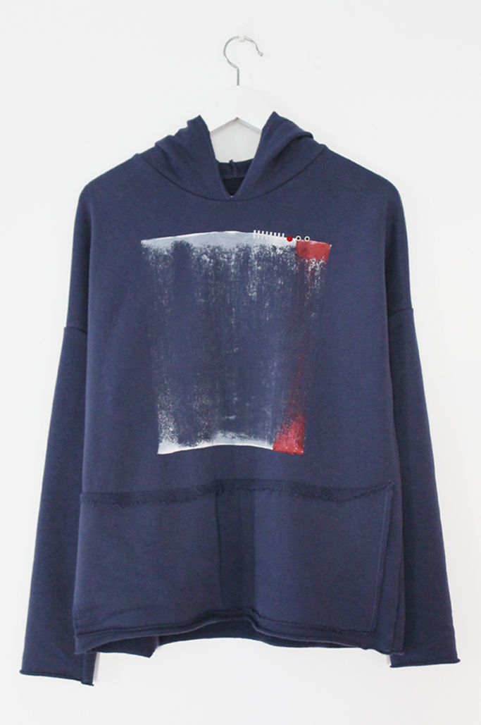Thumbnail: Printed blue hoodie sweatshirt