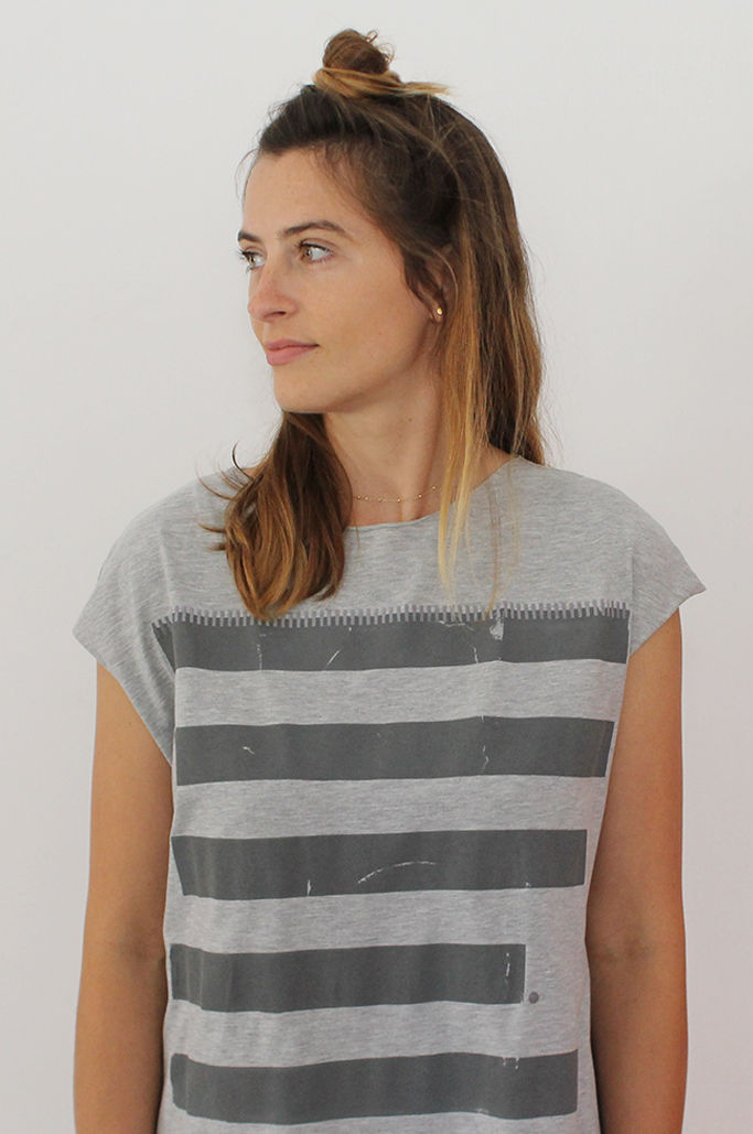 Thumbnail: Heather Grey striped summer dress