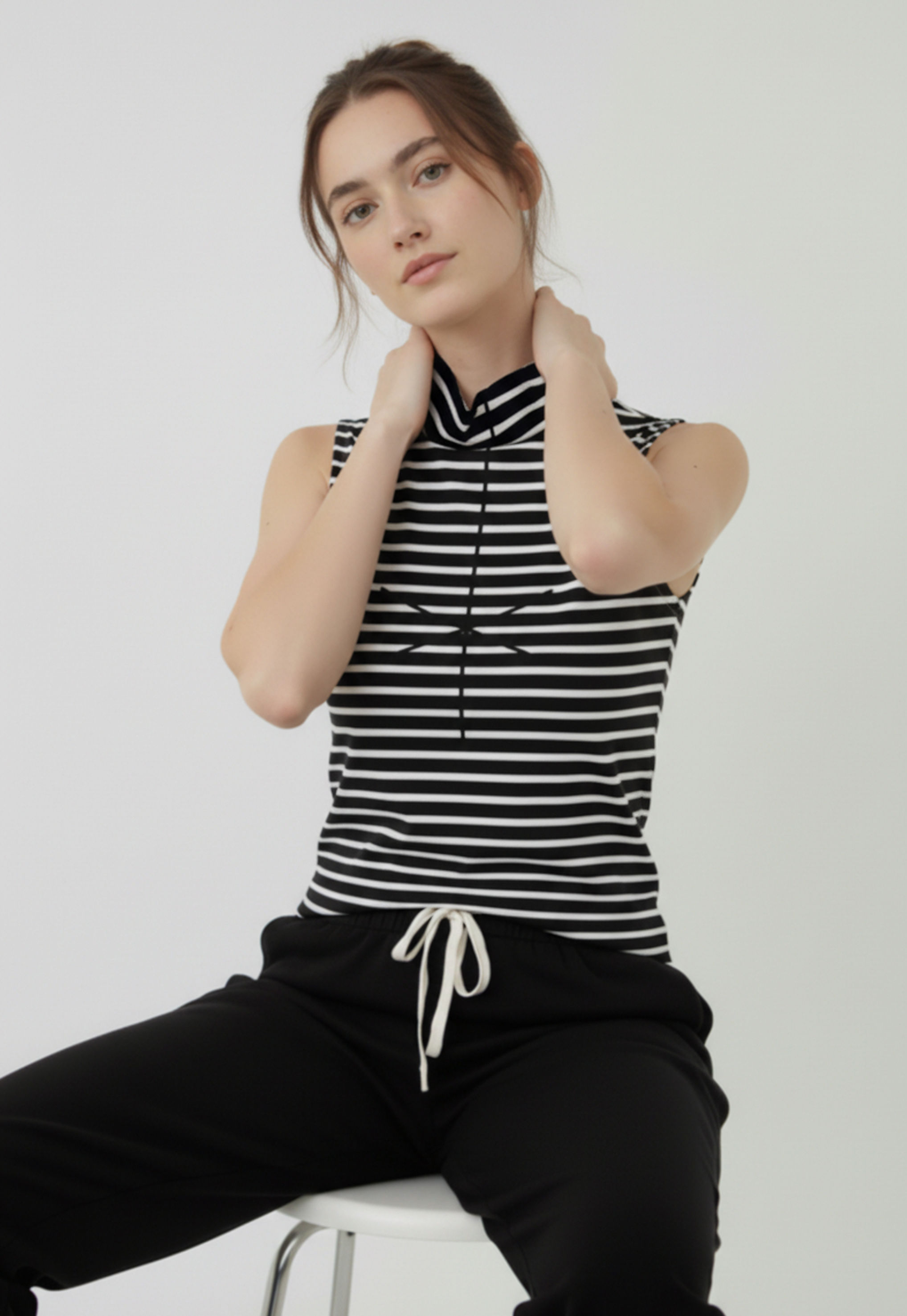 Black Stripes turtleneck top