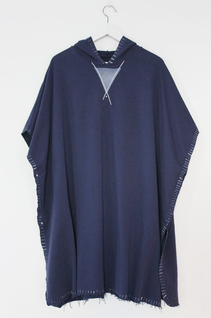 Thumbnail: Blue hooded poncho sweatshirt