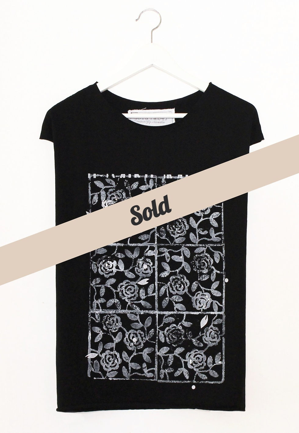 Thumbnail: White Roses on a Black t-shirt