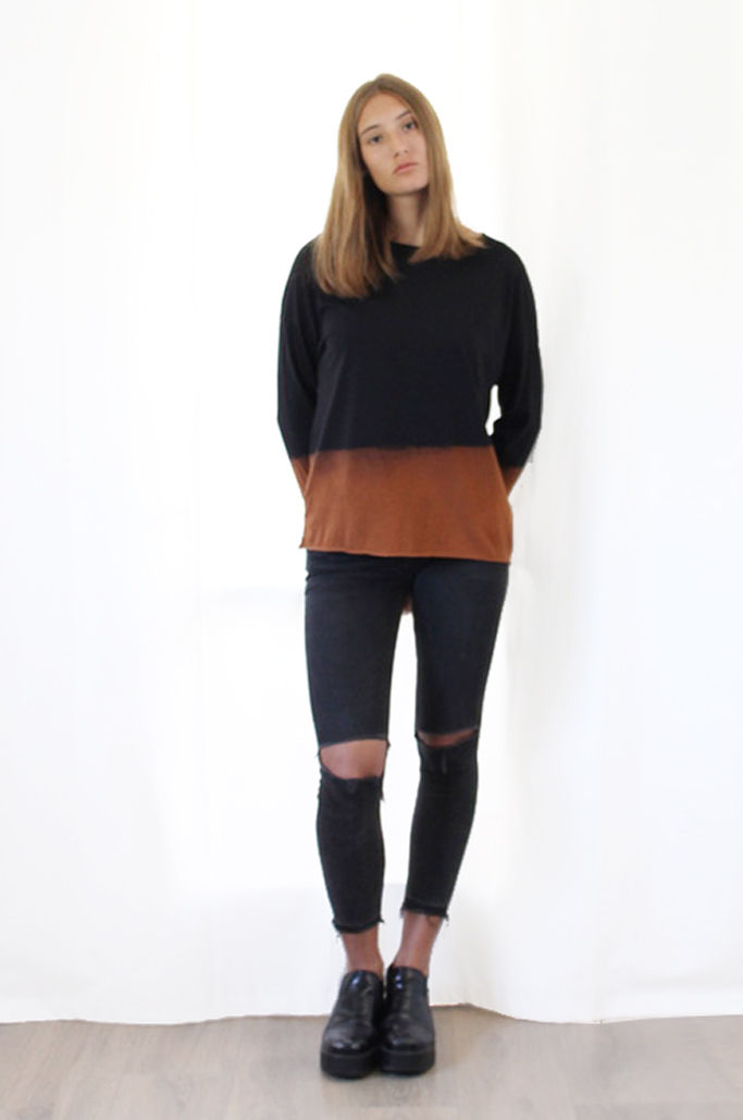 Thumbnail: Hand-dyed striped long sleeves T